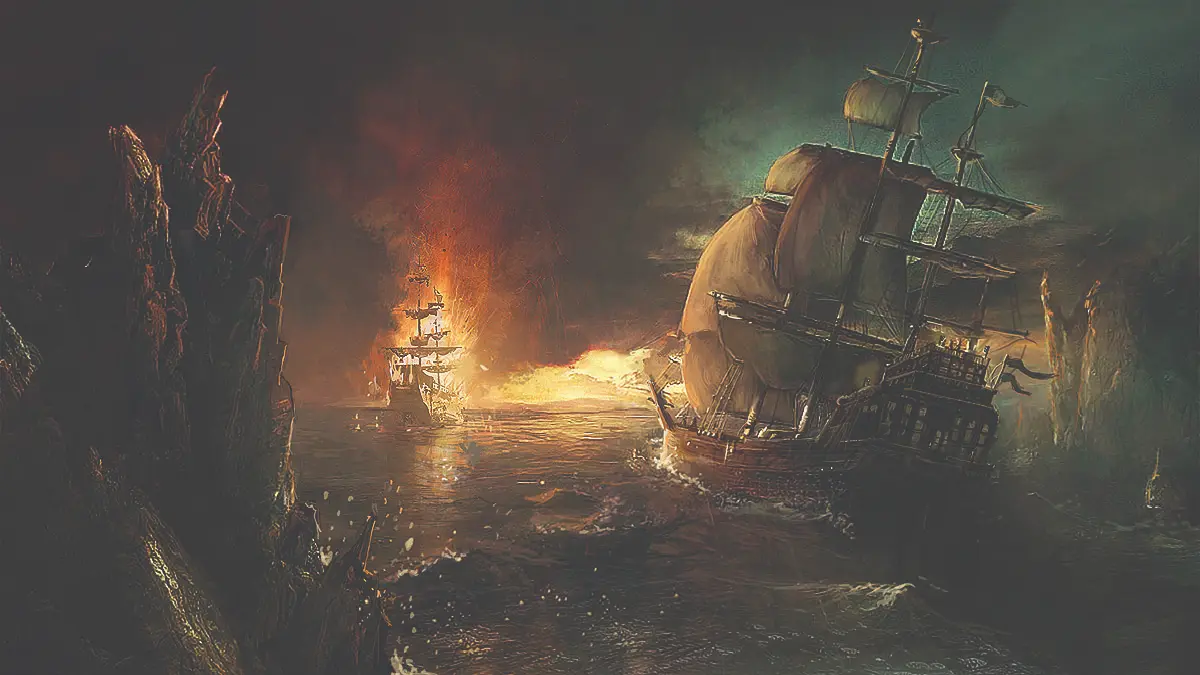 Un quadro di una nave pirata