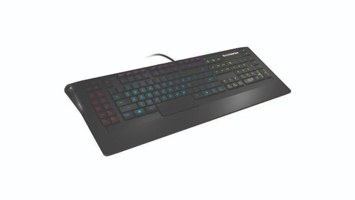 Steelseries Apex . vista dall'alto inclinata