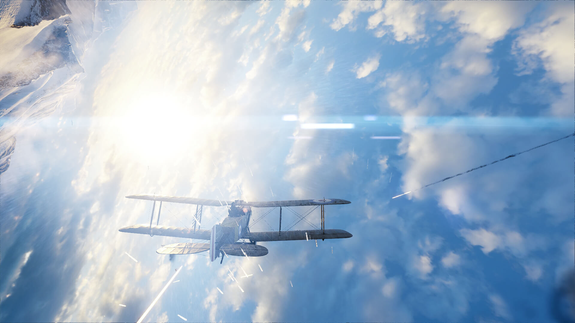 Battlefield 1 - aereo della prima guerra mondiale in cielo in un giorno di sole sopra le alpi