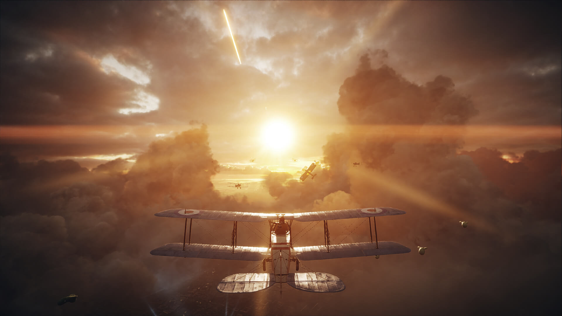 Battlefield 1 - aereo a elica vola verso il sole