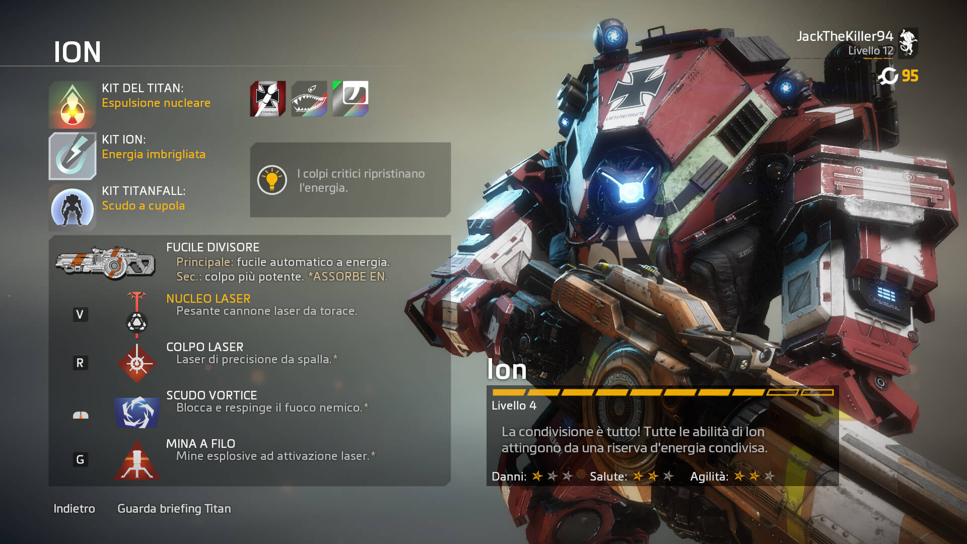 Titanfall 2 - menu del Titan