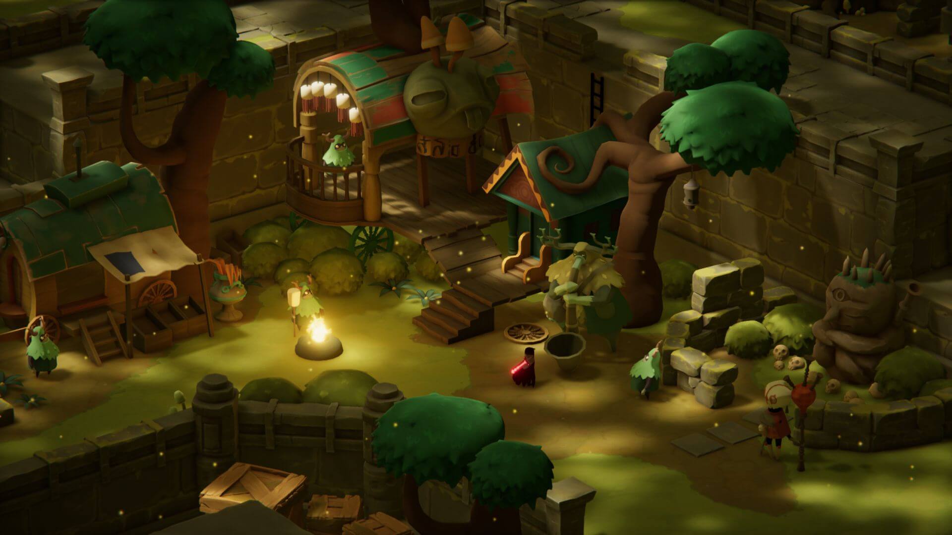 Death's Door - villaggio nella foresta con persone molte amichevoli