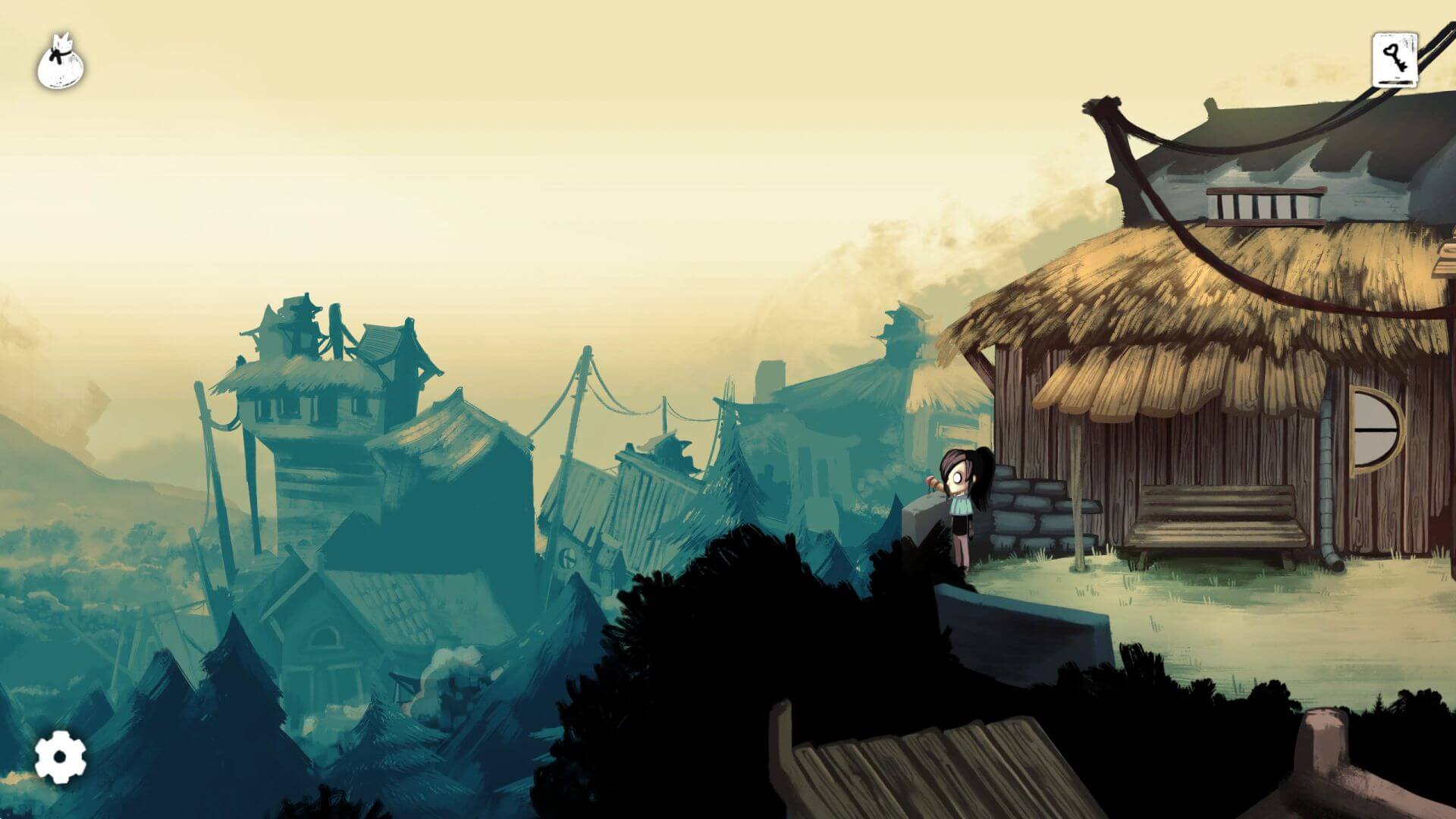 Children of Silentown - Lucy osserva il paesaggio tramite il cannocchiale