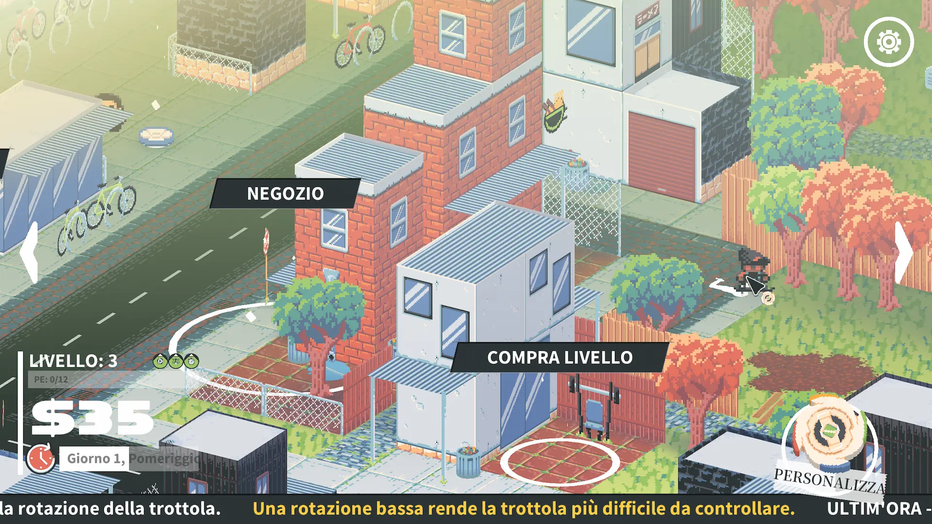 Slayblade - città vista dall'alta che permette di navigare nella mappa di gioco